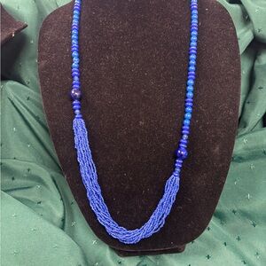 Elegant Blue Beaded Necklace